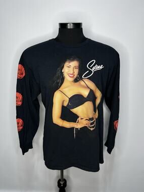 Selena Beautiful Long Sleeve Roses Concert Tour T Shirt Mens XL